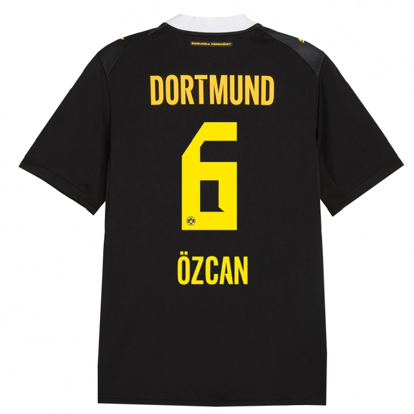 Danxen Kvinder Salih Ozcan #6 Sort Rød Gul Udebane Spillertrøjer 2026/27 Trøje T-Shirt