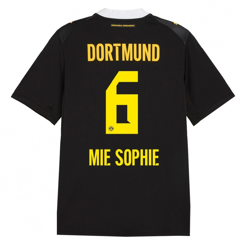 Danxen Kvinder Sando Mie Sophie #6 Sort Rød Gul Udebane Spillertrøjer 2026/27 Trøje T-Shirt