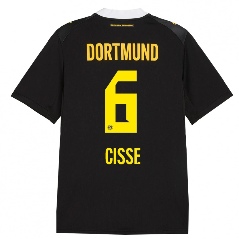 Danxen Kvinder Faroukou Cisse #6 Sort Rød Gul Udebane Spillertrøjer 2026/27 Trøje T-Shirt