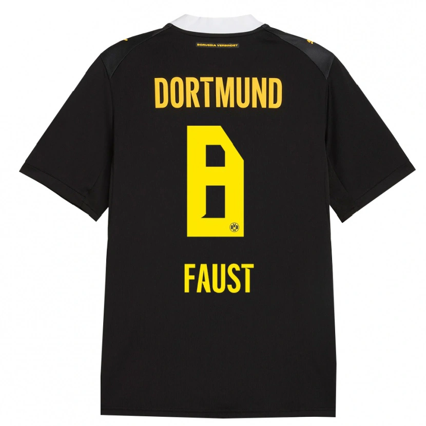 Danxen Kvinder Tom Faust #8 Sort Rød Gul Udebane Spillertrøjer 2026/27 Trøje T-Shirt