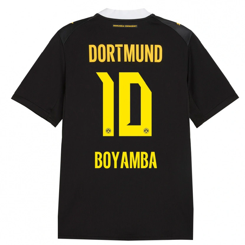 Danxen Kvinder Joseph Boyamba #10 Sort Rød Gul Udebane Spillertrøjer 2026/27 Trøje T-Shirt