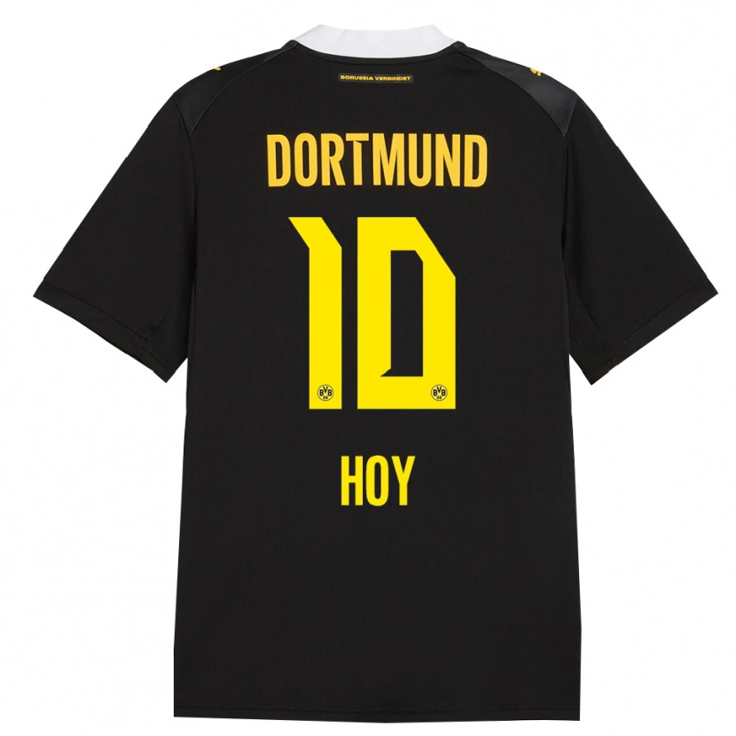Danxen Kvinder Justin Hoy #10 Sort Rød Gul Udebane Spillertrøjer 2026/27 Trøje T-Shirt