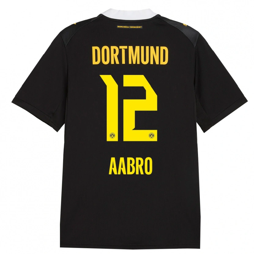 Danxen Kvinder Gustav Aabro #12 Sort Rød Gul Udebane Spillertrøjer 2026/27 Trøje T-Shirt