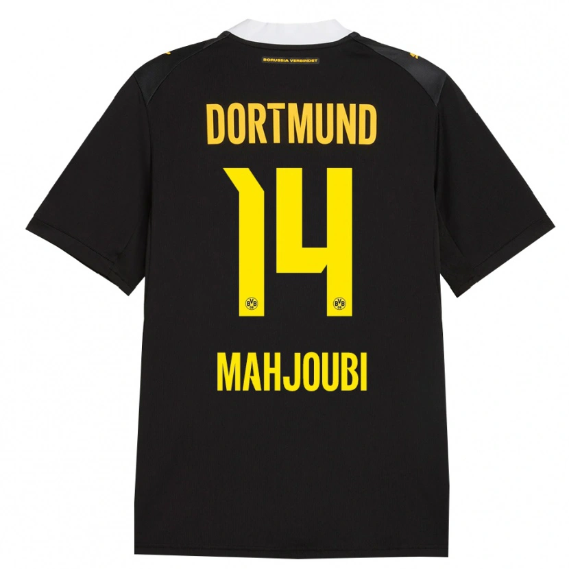 Danxen Kvinder Anas Mahjoubi #14 Sort Rød Gul Udebane Spillertrøjer 2026/27 Trøje T-Shirt