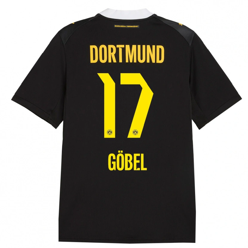 Danxen Kvinder Patrick Göbel #17 Sort Rød Gul Udebane Spillertrøjer 2026/27 Trøje T-Shirt