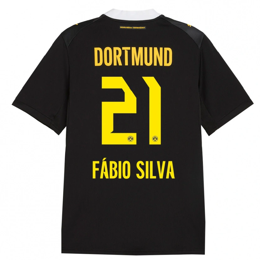 Danxen Kvinder Fábio Silva #21 Sort Rød Gul Udebane Spillertrøjer 2026/27 Trøje T-Shirt