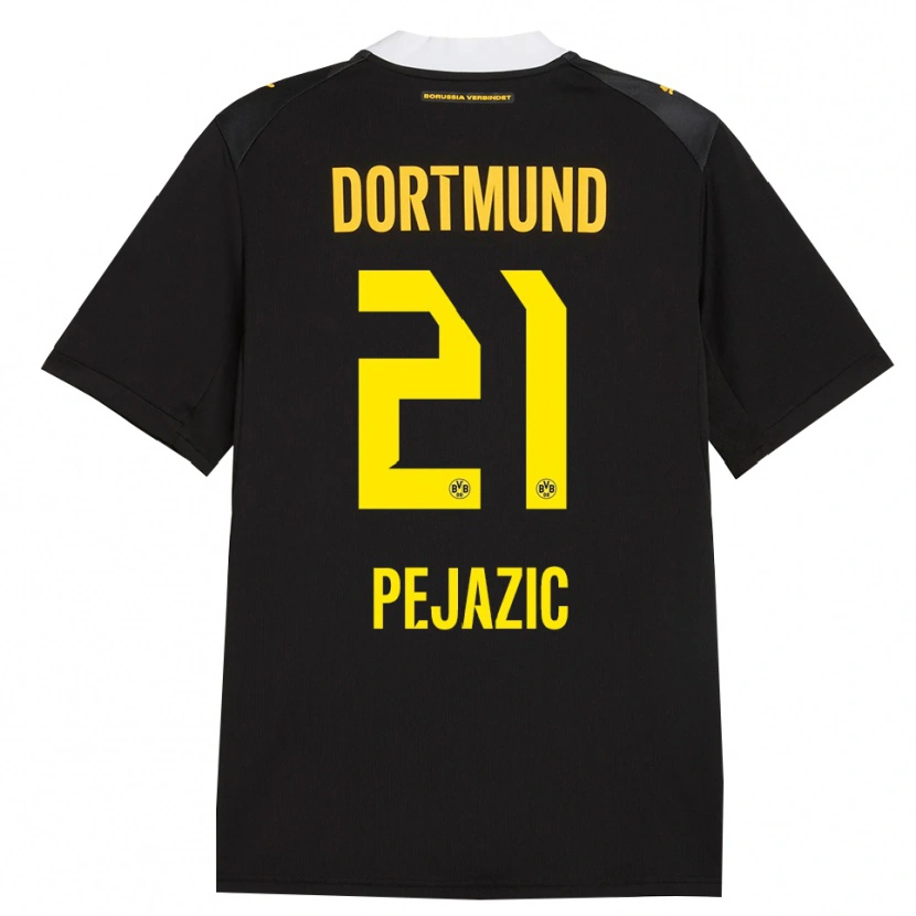 Danxen Kvinder Mario Pejazic #21 Sort Rød Gul Udebane Spillertrøjer 2026/27 Trøje T-Shirt