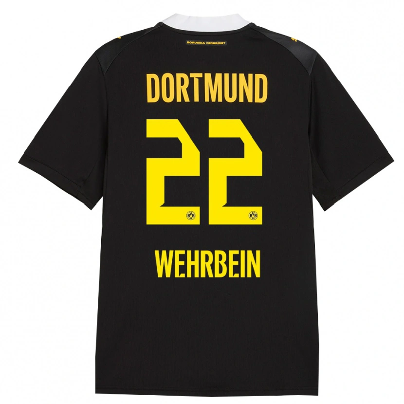 Danxen Kvinder Jan-Mattis Wehrbein #22 Sort Rød Gul Udebane Spillertrøjer 2026/27 Trøje T-Shirt