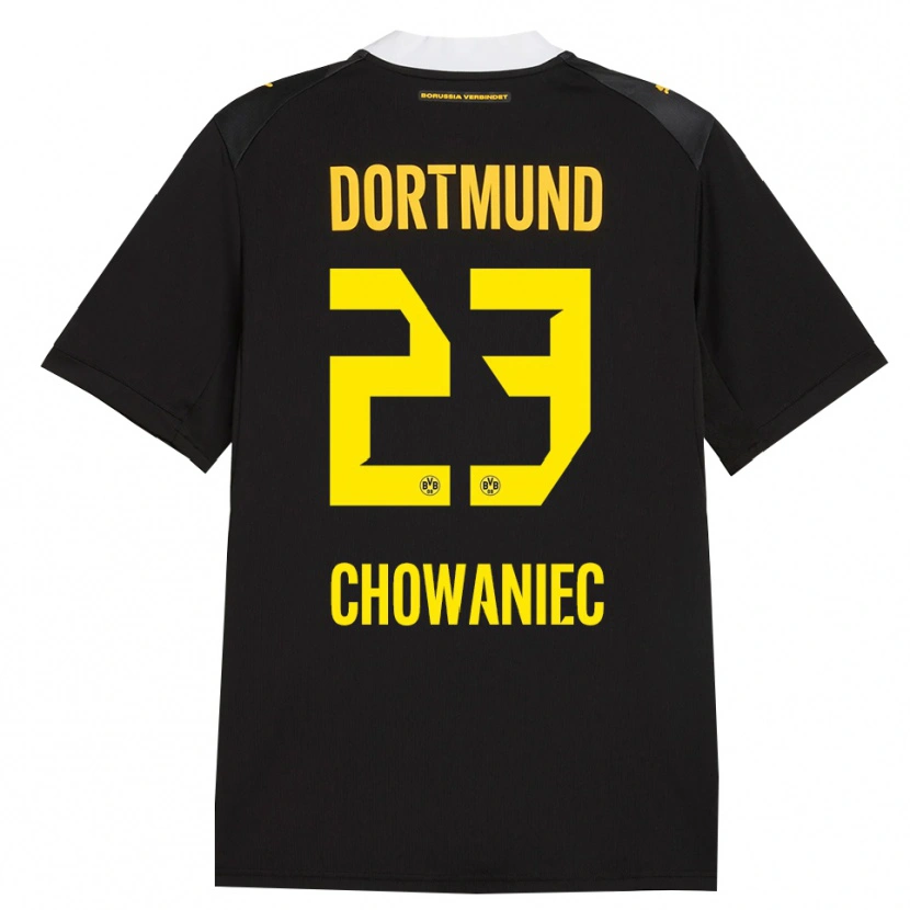 Danxen Kvinder Jonas Chowaniec #23 Sort Rød Gul Udebane Spillertrøjer 2026/27 Trøje T-Shirt