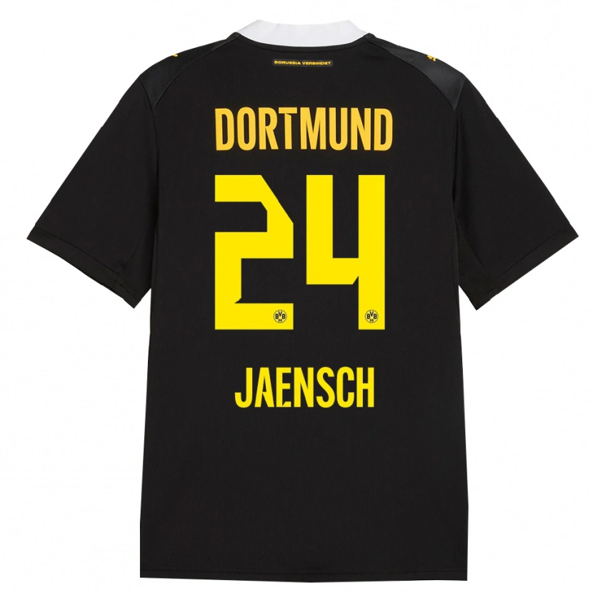 Danxen Kvinder Johann Jaensch #24 Sort Rød Gul Udebane Spillertrøjer 2026/27 Trøje T-Shirt