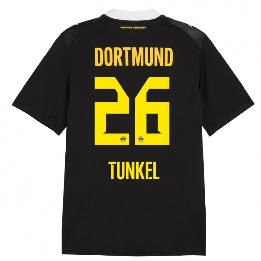 Danxen Kvinder Janis Tunkel #26 Sort Rød Gul Udebane Spillertrøjer 2026/27 Trøje T-Shirt