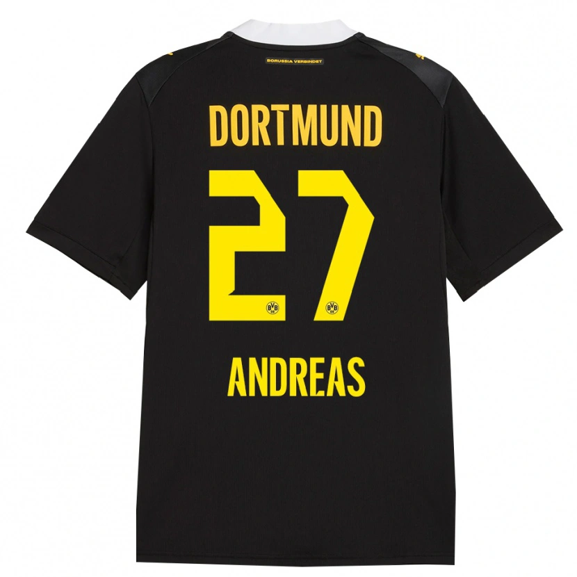 Danxen Kvinder Kuno Andreas #27 Sort Rød Gul Udebane Spillertrøjer 2026/27 Trøje T-Shirt