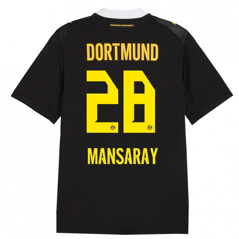 Danxen Kvinder Ismael Mansaray #28 Sort Rød Gul Udebane Spillertrøjer 2026/27 Trøje T-Shirt