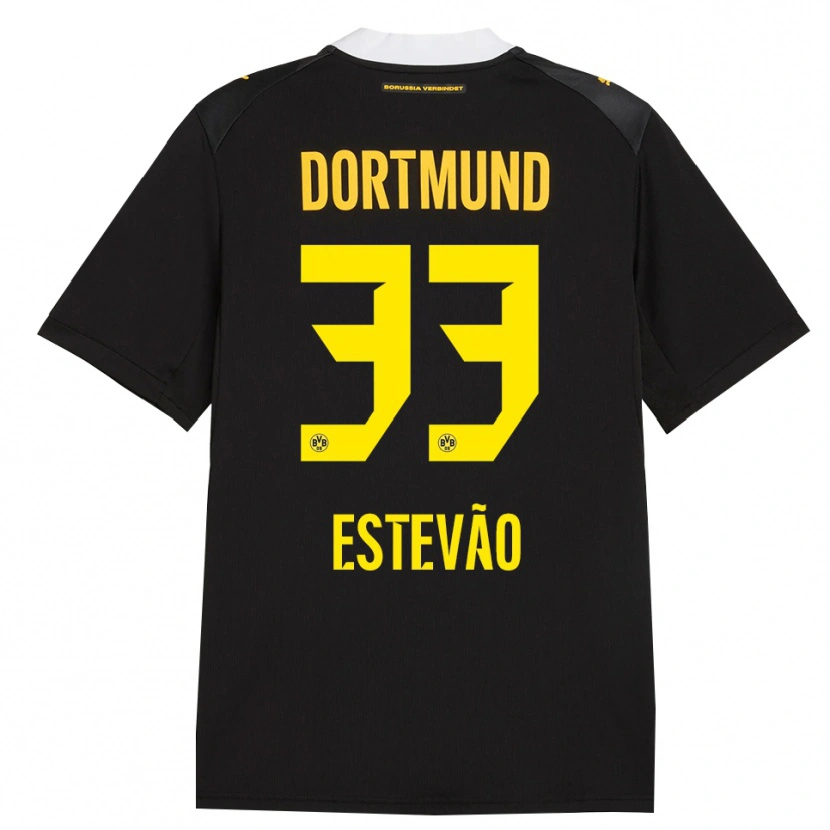 Danxen Kvinder Tiago Estevão #33 Sort Rød Gul Udebane Spillertrøjer 2026/27 Trøje T-Shirt