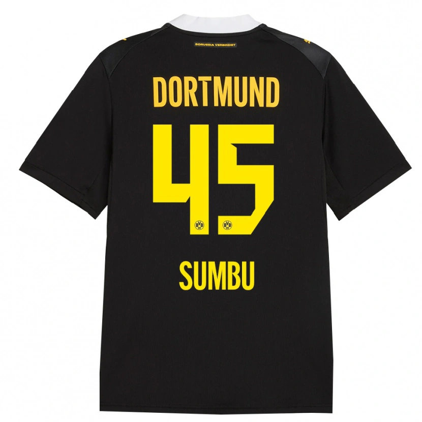 Danxen Kvinder Daniel Sumbu #45 Sort Rød Gul Udebane Spillertrøjer 2026/27 Trøje T-Shirt
