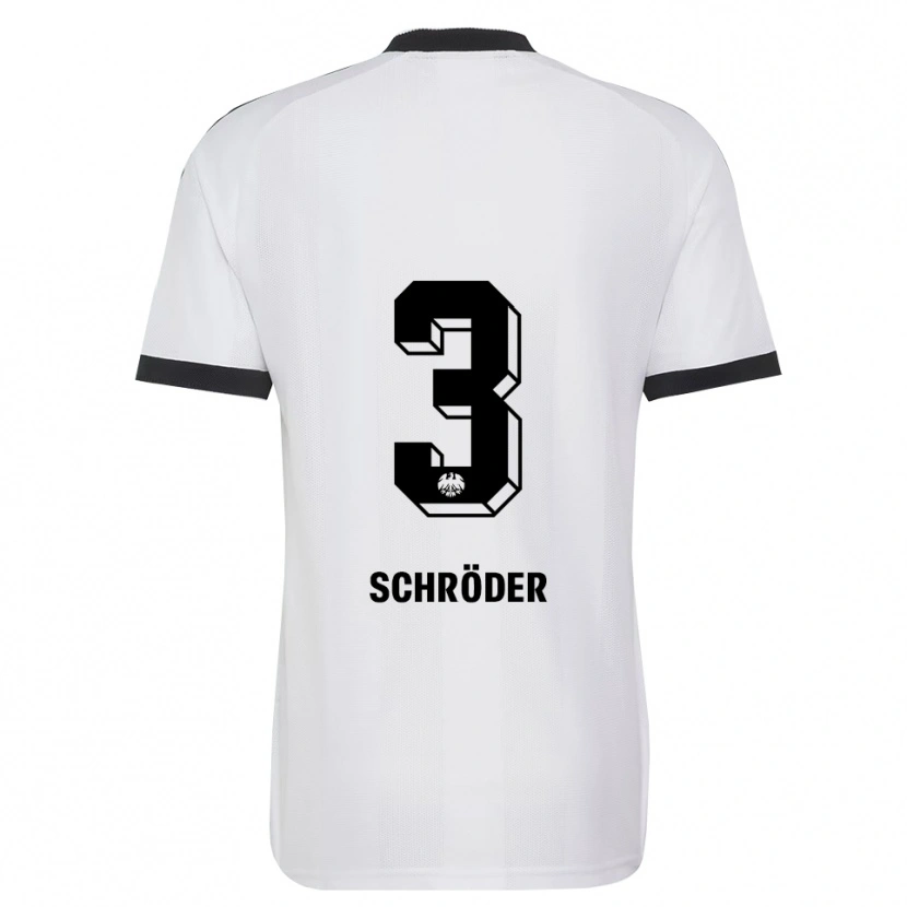 Danxen Kvinder Finn Schröder #3 Sort Hvid Udebane Spillertrøjer 2026/27 Trøje T-Shirt