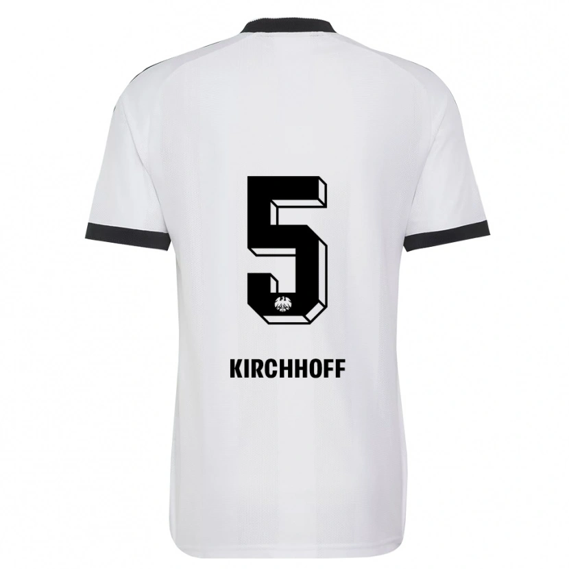 Danxen Kvinder Benjamin Kirchhoff #5 Sort Hvid Udebane Spillertrøjer 2026/27 Trøje T-Shirt