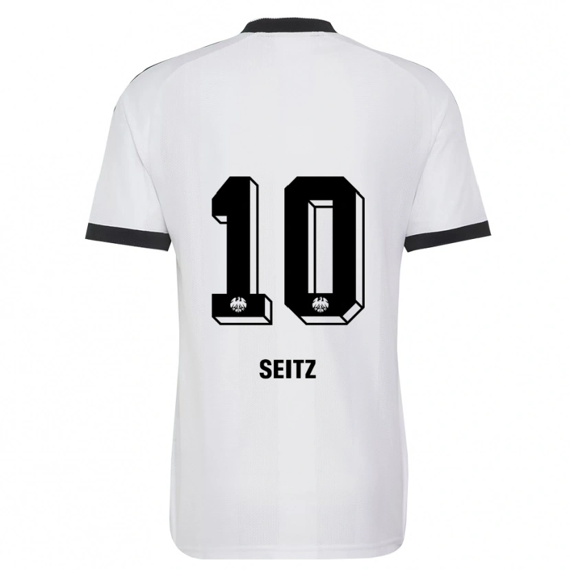Danxen Kvinder Luca Seitz #10 Sort Hvid Udebane Spillertrøjer 2026/27 Trøje T-Shirt