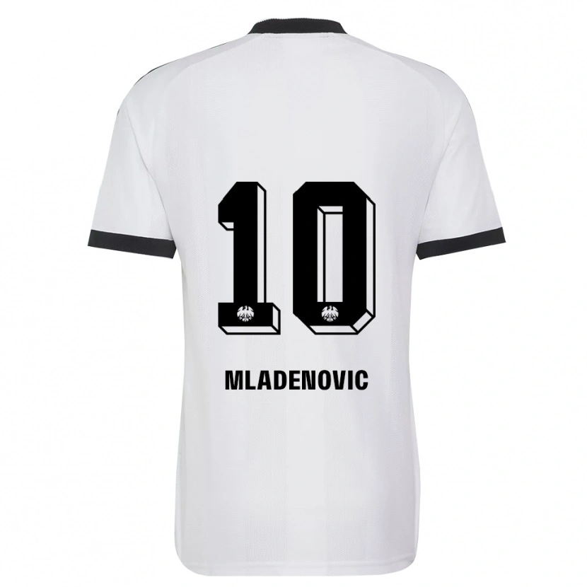 Danxen Kvinder Marko Mladenovic #10 Sort Hvid Udebane Spillertrøjer 2026/27 Trøje T-Shirt