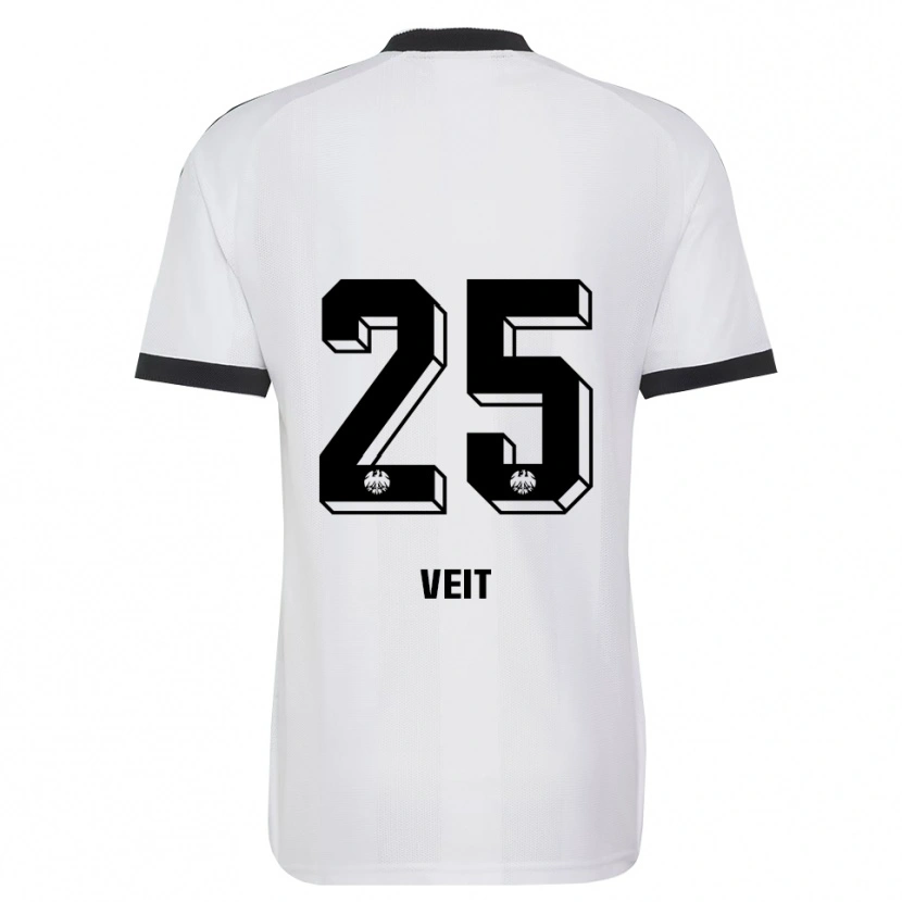 Danxen Kvinder Jella Veit #25 Sort Hvid Udebane Spillertrøjer 2026/27 Trøje T-Shirt