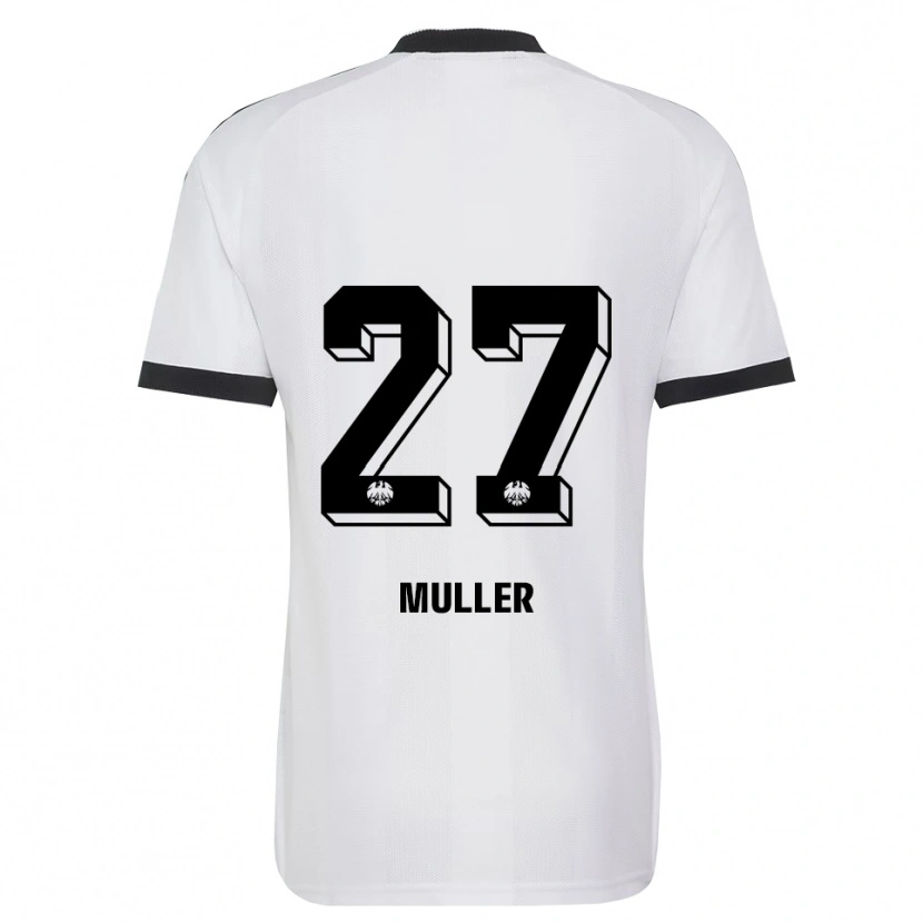 Danxen Kvinder Mark Müller #27 Sort Hvid Udebane Spillertrøjer 2026/27 Trøje T-Shirt