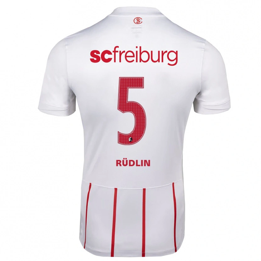 Danxen Kvinder Fabian Rüdlin #5 Hvid Rød Gul Udebane Spillertrøjer 2026/27 Trøje T-Shirt