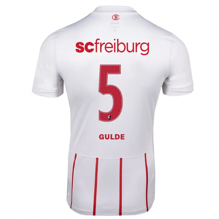 Danxen Kvinder Manuel Gulde #5 Hvid Rød Gul Udebane Spillertrøjer 2026/27 Trøje T-Shirt