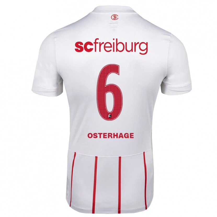 Danxen Kvinder Patrick Osterhage #6 Hvid Rød Gul Udebane Spillertrøjer 2026/27 Trøje T-Shirt