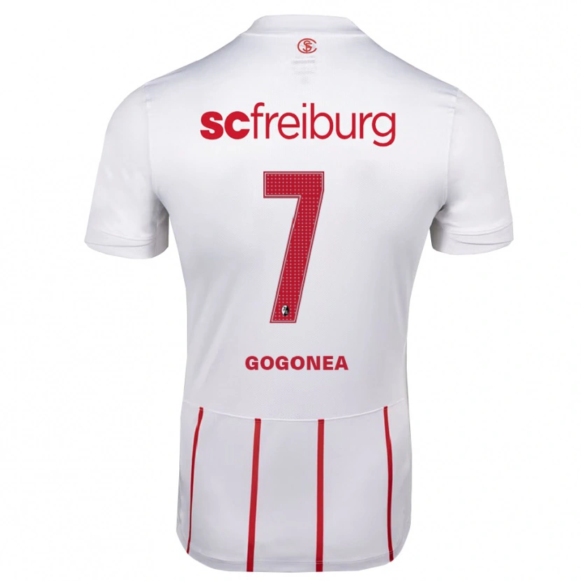 Danxen Kvinder Raul Gogonea #7 Hvid Rød Gul Udebane Spillertrøjer 2026/27 Trøje T-Shirt