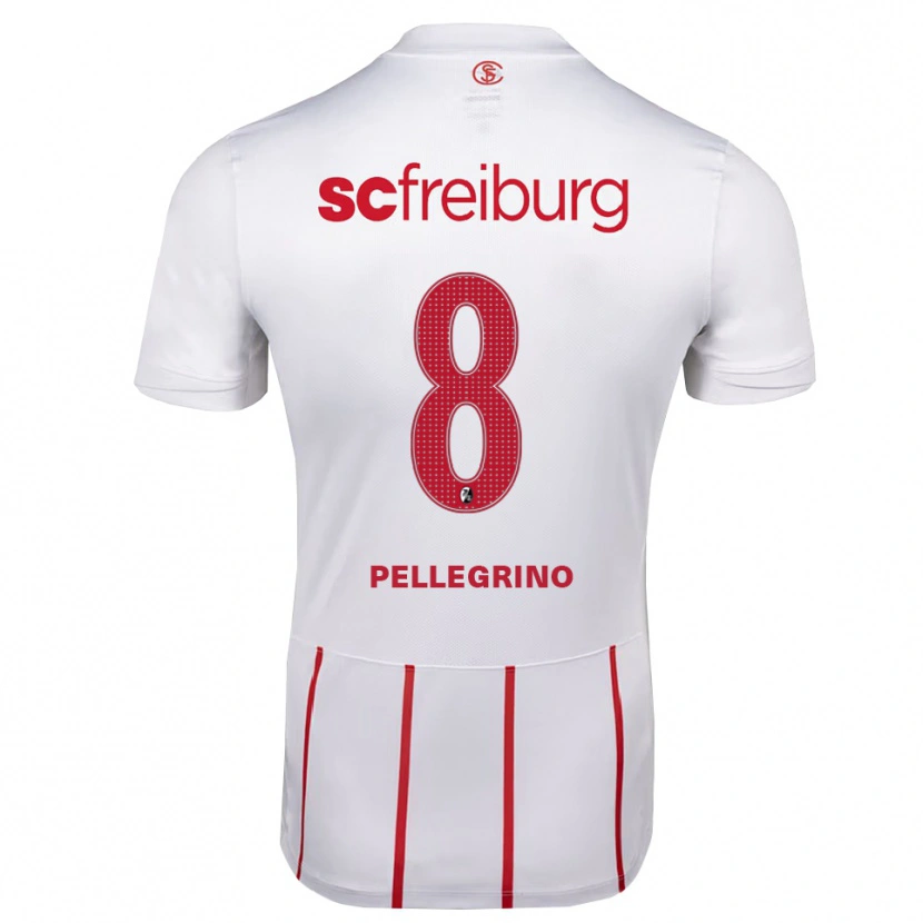 Danxen Kvinder Gabriel Pellegrino #8 Hvid Rød Gul Udebane Spillertrøjer 2026/27 Trøje T-Shirt
