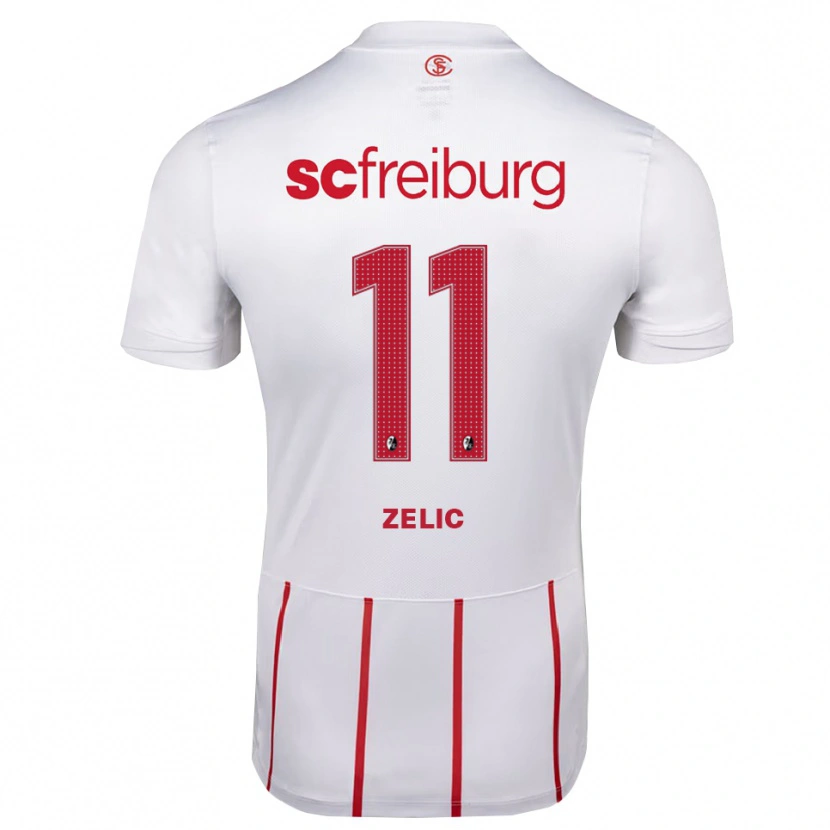 Danxen Kvinder Mateo Zelic #11 Hvid Rød Gul Udebane Spillertrøjer 2026/27 Trøje T-Shirt