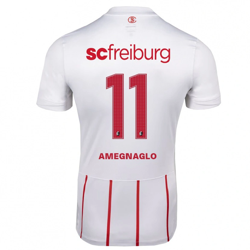 Danxen Kvinder David Amegnaglo #11 Hvid Rød Gul Udebane Spillertrøjer 2026/27 Trøje T-Shirt