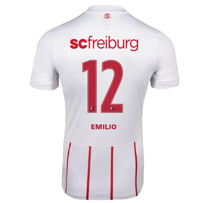 Danxen Kvinder Emilio Schiertz #12 Hvid Rød Gul Udebane Spillertrøjer 2026/27 Trøje T-Shirt