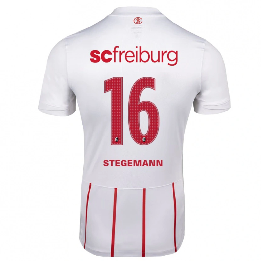 Danxen Kvinder Greta Stegemann #16 Hvid Rød Gul Udebane Spillertrøjer 2026/27 Trøje T-Shirt