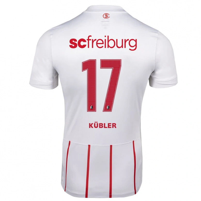 Danxen Kvinder Lukas Kübler #17 Hvid Rød Gul Udebane Spillertrøjer 2026/27 Trøje T-Shirt