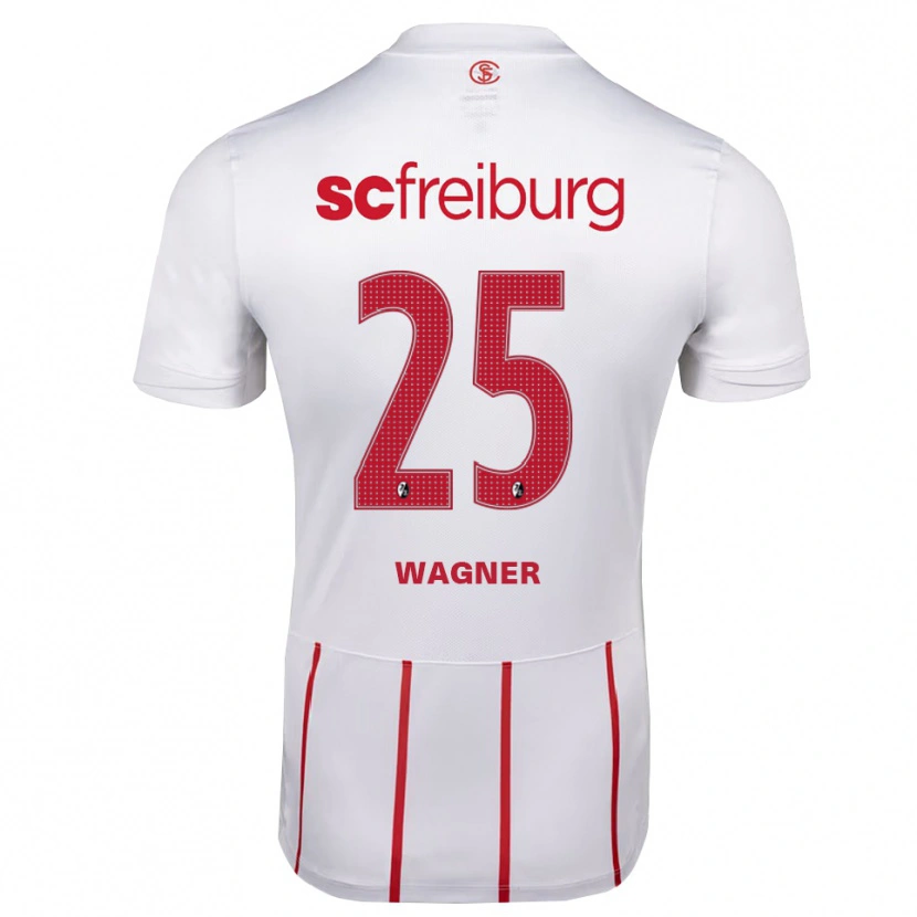 Danxen Kvinder Noah Wagner #25 Hvid Rød Gul Udebane Spillertrøjer 2026/27 Trøje T-Shirt