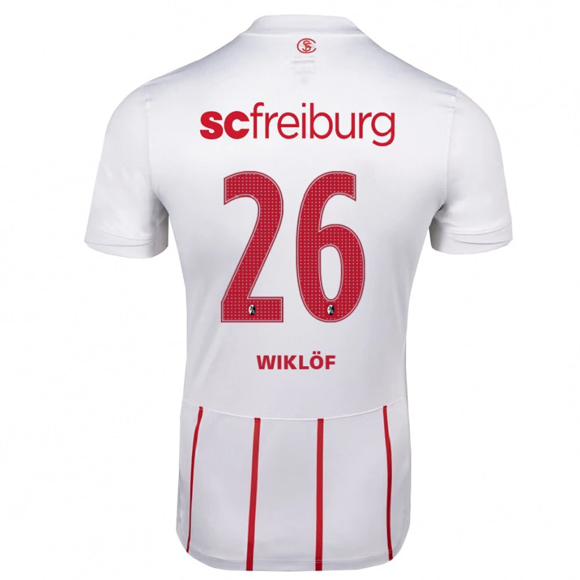 Danxen Kvinder Oscar Wiklöf #26 Hvid Rød Gul Udebane Spillertrøjer 2026/27 Trøje T-Shirt