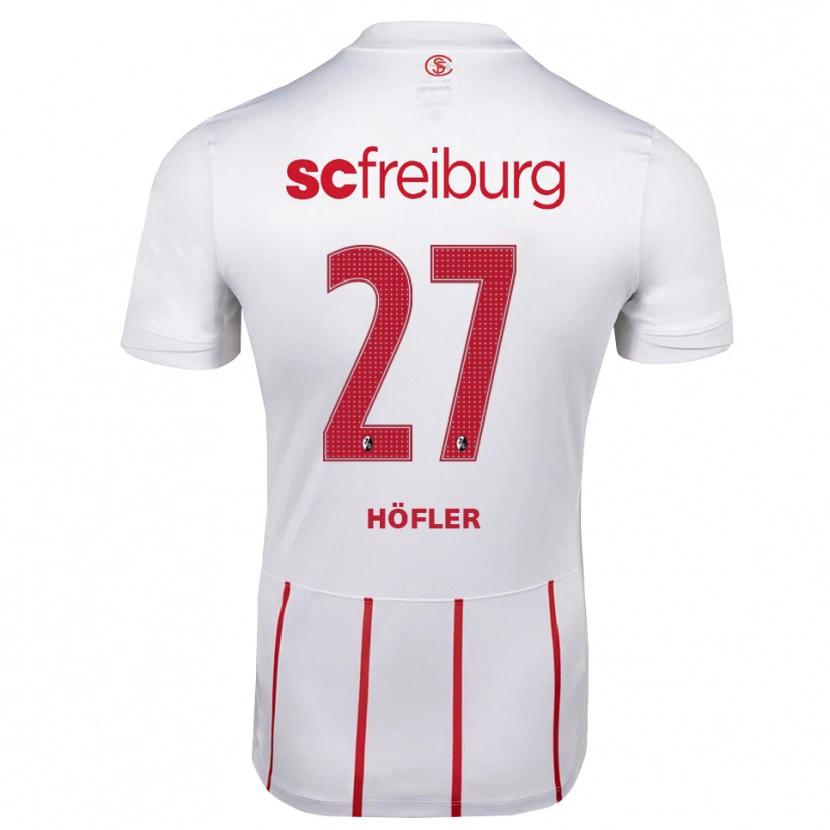 Danxen Kvinder Nicolas Höfler #27 Hvid Rød Gul Udebane Spillertrøjer 2026/27 Trøje T-Shirt