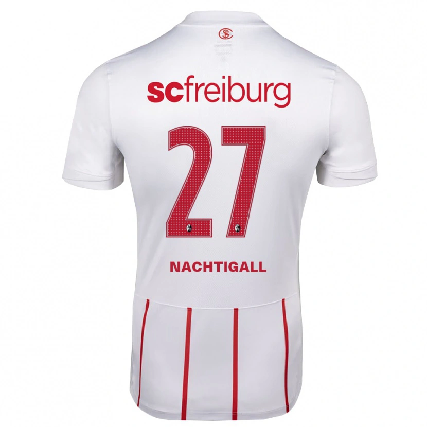 Danxen Kvinder Sophie Nachtigall #27 Hvid Rød Gul Udebane Spillertrøjer 2026/27 Trøje T-Shirt