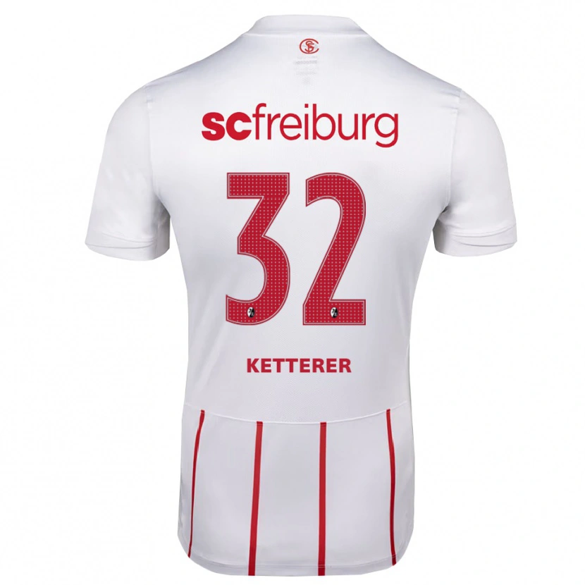 Danxen Kvinder Ashley Ketterer #32 Hvid Rød Gul Udebane Spillertrøjer 2026/27 Trøje T-Shirt