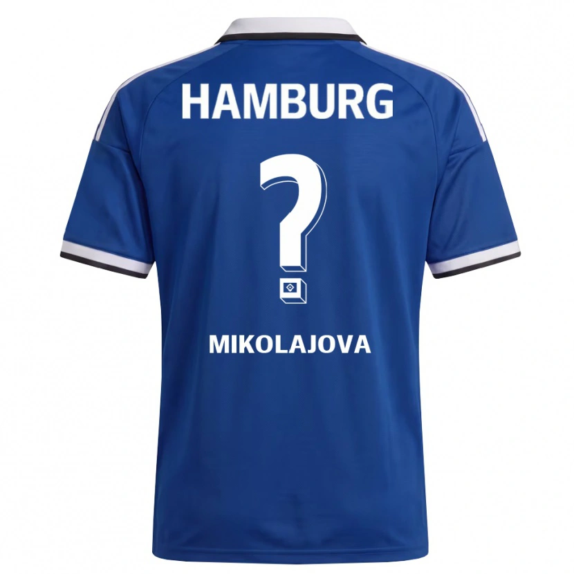 Danxen Kvinder Maria Mikolajova #0 Hvid Blå Udebane Spillertrøjer 2026/27 Trøje T-Shirt