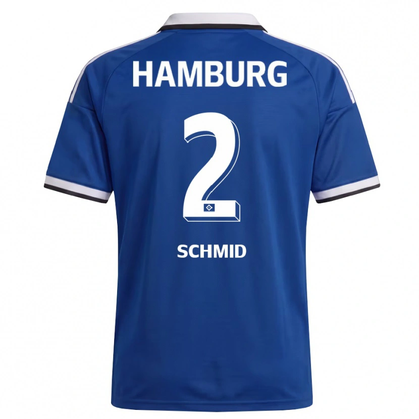 Danxen Kvinder Maximilian Schmid #2 Hvid Blå Udebane Spillertrøjer 2026/27 Trøje T-Shirt