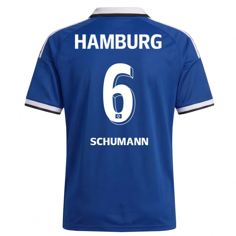 Danxen Kvinder Henri Schümann #6 Hvid Blå Udebane Spillertrøjer 2026/27 Trøje T-Shirt