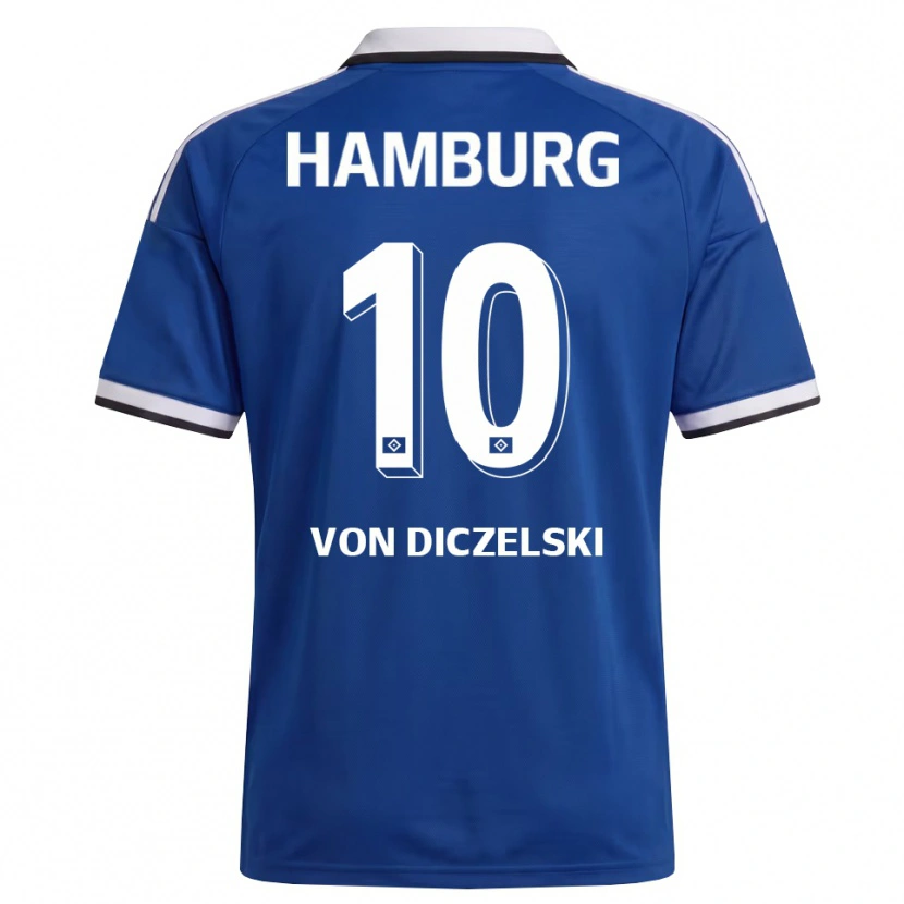 Danxen Kvinder Jannes Von Diczelski #10 Hvid Blå Udebane Spillertrøjer 2026/27 Trøje T-Shirt