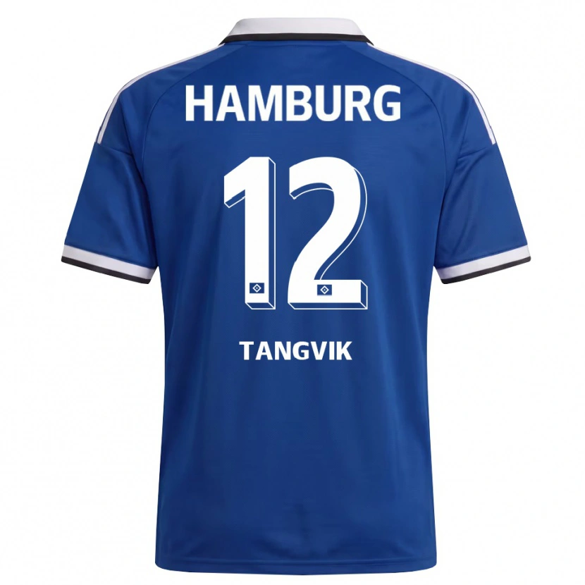 Danxen Kvinder Sander Tangvik #12 Hvid Blå Udebane Spillertrøjer 2026/27 Trøje T-Shirt