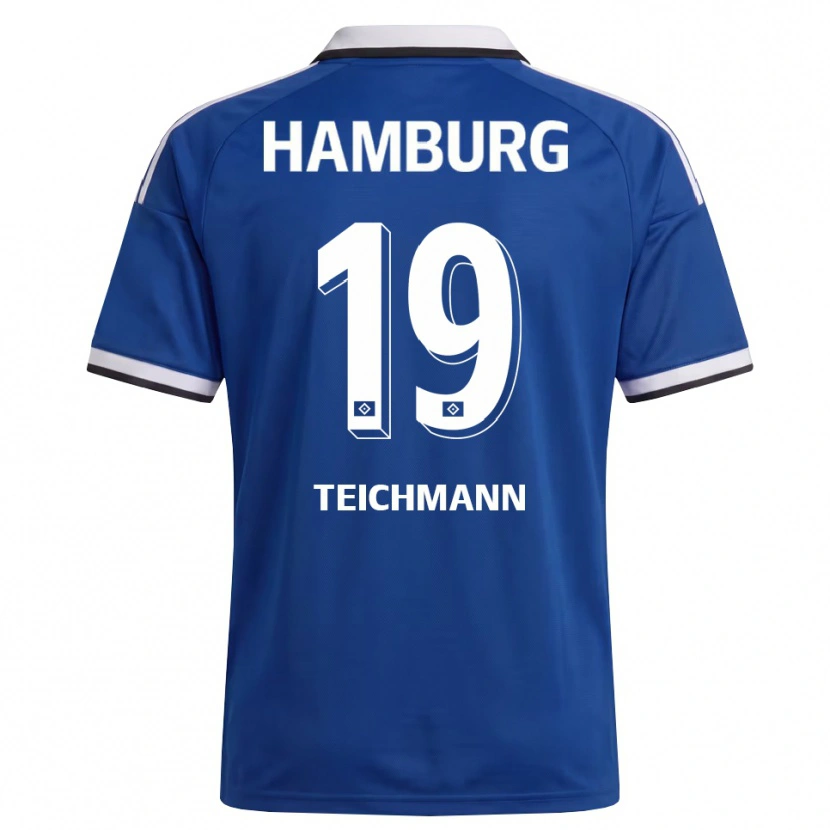 Danxen Kvinder Mats Teichmann #19 Hvid Blå Udebane Spillertrøjer 2026/27 Trøje T-Shirt
