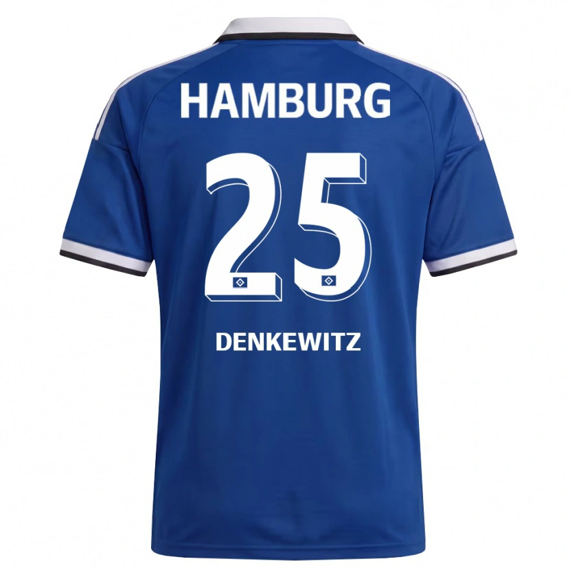 Danxen Kvinder Nick Denkewitz #25 Hvid Blå Udebane Spillertrøjer 2026/27 Trøje T-Shirt