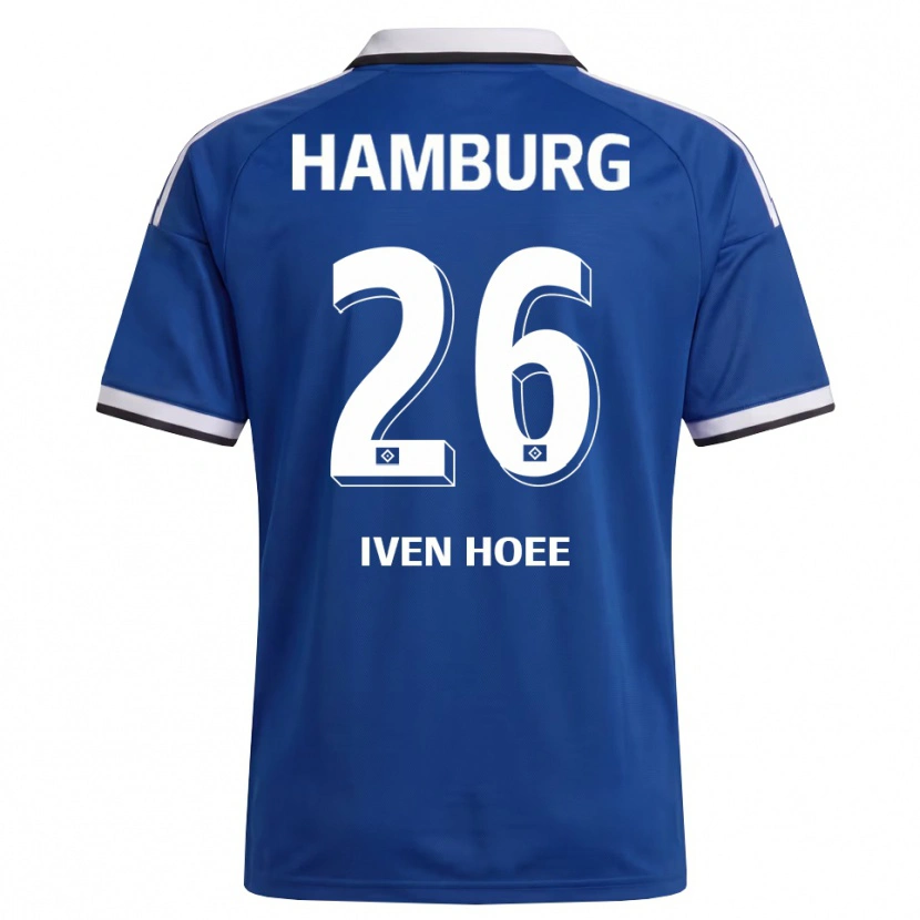 Danxen Kvinder Lennart Iven Hoee #26 Hvid Blå Udebane Spillertrøjer 2026/27 Trøje T-Shirt