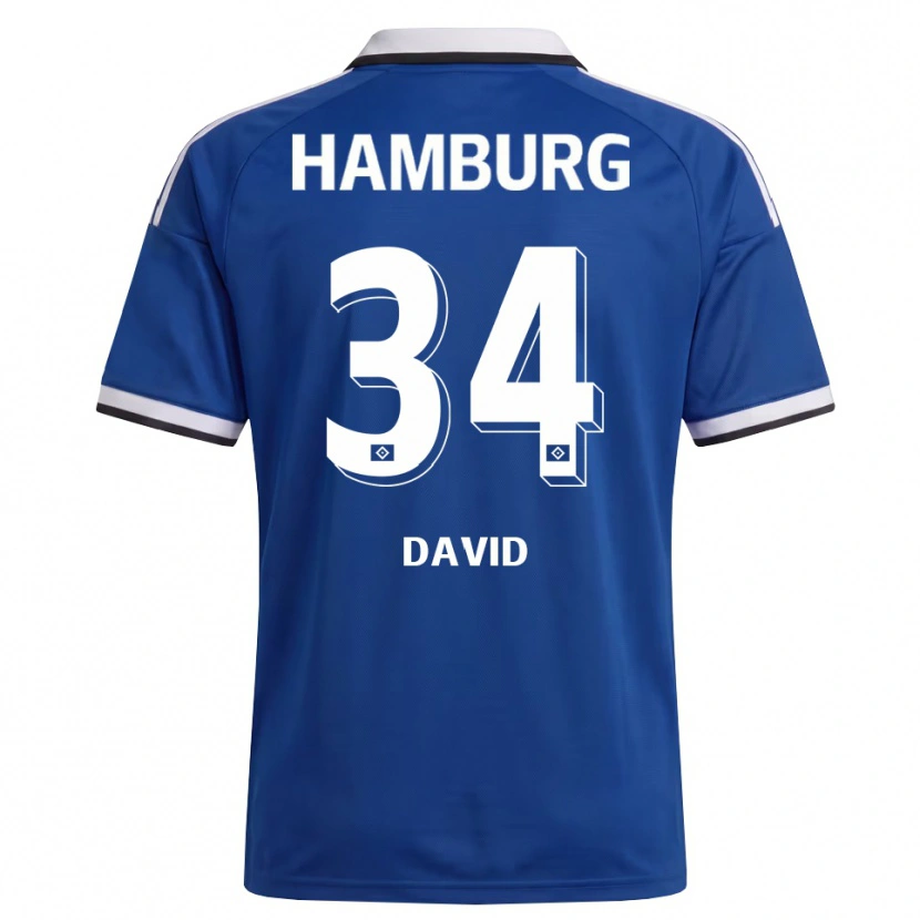 Danxen Kvinder Jonas David #34 Hvid Blå Udebane Spillertrøjer 2026/27 Trøje T-Shirt