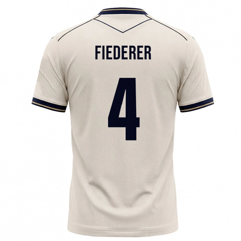 Danxen Kvinder Tom Fiederer #4 Off-White Blækblå Udebane Spillertrøjer 2026/27 Trøje T-Shirt